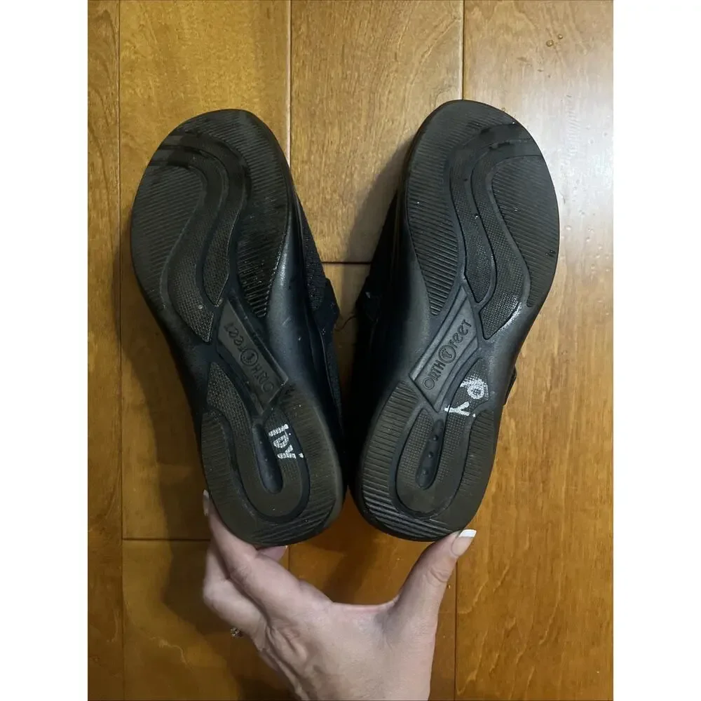 Orthofeet Quincy Stretch Slip On Shoes Size 9B 821 Black Women’s Comfort Strap